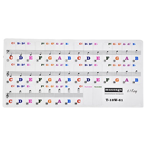 Mtlavishness Piano Keys Aufkleber Set Transparent Abnehmbar Ideal für Anfänger lernen zu spielen 61 Tasten Tastatur PVC Multi color jeweils ca. 3 5x1 5 cm Gewicht ca. 12 G Mtlavishness Piano Keys Aufkleber Set Transparent Abnehmbar Ideal für Anfänger lernen zu spielen 61 Tasten Tastatur PVC Multi color jeweils ca. 3 5x1 5 cm Gewicht ca. 12 G von Mtlavishness