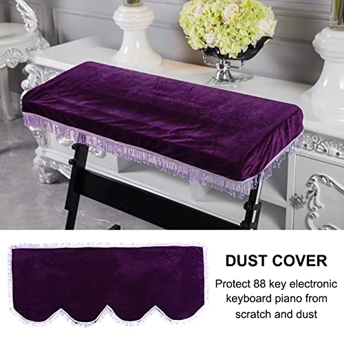 Mtlavishness Pleuche Anti Dust Decorated Keyboard Cover A Soft And Durable Protection For 61 Or 88 Key Electronic Pianos With Burgundy And Violet Colors And 3 Size Options (88Enlarge) von Mtlavishness