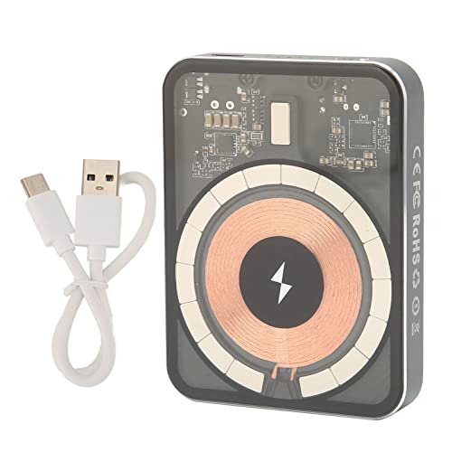 Mtlavishness -Powerbank mit magnetischer kabelloser Technologie, tragbares Ladegerät mit transparenter Hülle und -Temperatursensor für Mobiltelefone, ideal für Partys, Mtlavishness -Powerbank mit magnetischer kabelloser Technologie, tragbares Ladegerät mit transparenter Hülle und -Temperatursensor für Mobiltelefone, ideal für Partys, von Mtlavishness