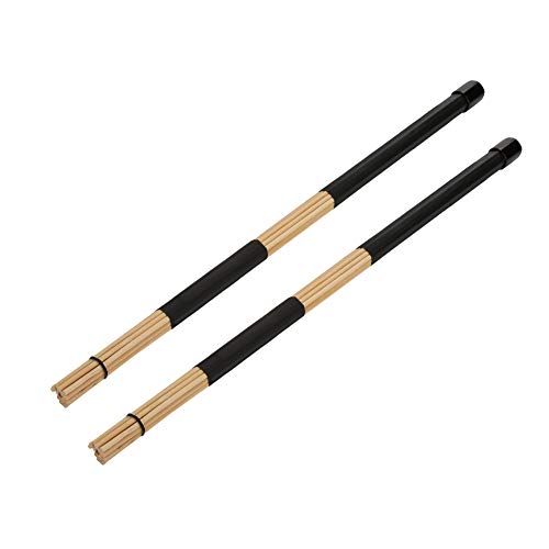 Mtlavishness Practical Bamboo Drum Brushes Sticks Rod Drumsticks For Music Lovers Durable And Lightweight Ideal For Drumming Sessions 1 Pair With 19 Pieces Each Stick Size Approx (Black) von Mtlavishness