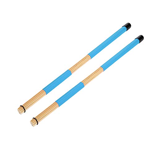 Mtlavishness Practical Bamboo Drum Brushes Sticks Rod Drumsticks For Music Lovers Durable And Lightweight Ideal For Drumming Sessions 1 Pair With 19 Pieces Each Stick Size Approx (Blue) von Mtlavishness