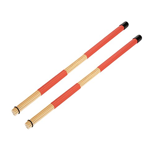 Mtlavishness Practical Bamboo Drum Brushes Sticks Rod Drumsticks For Music Lovers Durable And Lightweight Ideal For Drumming Sessions 1 Pair With 19 Pieces Each Stick Size Approx (Red) von Mtlavishness