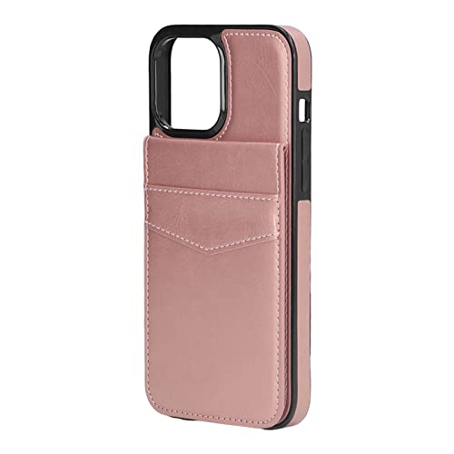 Mtlavishness Premium Leder Handy hülle Geldbörse mit Kreditkarten Halter für 13 Pro Max Ideal für Geschäfts Reisen und den täglichen Gebrauch mit Magnetschnallen-Stand Funktion (Rose Gold) von Mtlavishness
