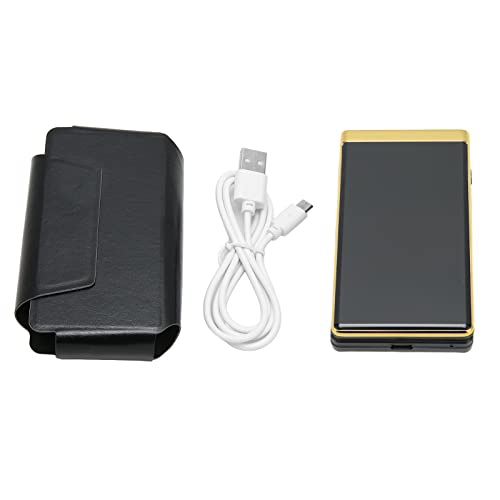 Mtlavishness Senioren-Handy, entsperrt, Doppelbildschirm, große Tasten, klarer Lautsprecher, Dual-SIM, Dual-Standby, LED-Taschenlampe, ideal für ältere Eltern, 3 Zoll interner, (Gold) von Mtlavishness