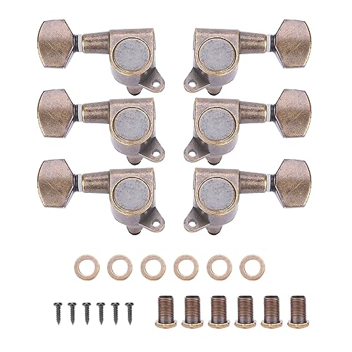 Mtlavishness Stimmwirbel, Stimmgeräte, Mechaniken, verbessern das Stimmerlebnis für Akustik- und E-Gitarren, langlebig, Anti-Internal Gear, schnelles und genaues Stimmen, geeignet (3LEFT 3Right) von Mtlavishness