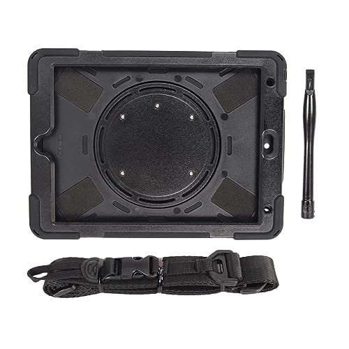 Mtlavishness Tablet Protective Case for IOS 2019 2020 2021 10.2 Inch Tablets with Rugged Hybrid Protection 360 Degree Rotating Stand Adjustable Hand Strap and Shoulder Strap for (Black) von Mtlavishness