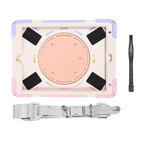 Mtlavishness Tablet Protective Case for IOS 2019 2020 2021 10.2 Inch Tablets with Rugged Hybrid Protection 360 Degree Rotating Stand Adjustable Hand Strap and Shoulder Strap for (Dazzling Pink) von Mtlavishness