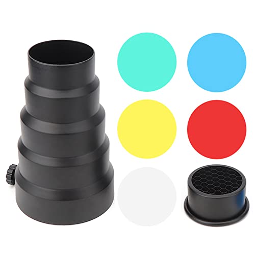 Mtlavishness Taschenlampen-Lamplet, konisches Snoot-Kit mit 5 Farbfiltern, tragbar, verwenden, ideal für Fotografie-Lichter unter 250 W, erzeugt Mtlavishness Taschenlampen-Lamplet, konisches Snoot-Kit mit 5 Farbfiltern, tragbar, verwenden, ideal für Fotografie-Lichter unter 250 W, erzeugt von Mtlavishness