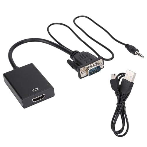 Mtlavishness VGA-zu-HDMI-Konverterkabel mit Audio für Projektor und PC zu HDTV. Genießen Sie eine Auflösung von 1080P. Plug-and-Play. Digitalchip der neuen Generation mit geringem von Mtlavishness