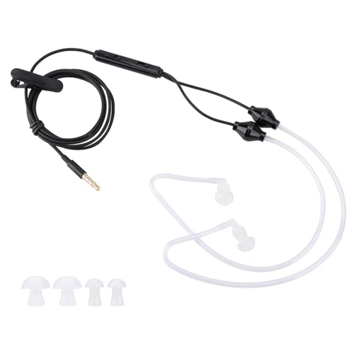 Mtlavistische Anti -Strahlung 3 5 mm Luft Akustikröhrchen Ohrhörer Mikrofon -Ohrhörer -Strahlungsreduzierung für Mobilfunkanrufe und Musik Black Plastic Metallmeter Kabellänge 10 (Black) von Mtlavishness