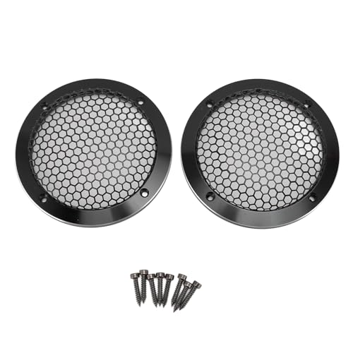 Mtlavistische Deckenlautsprecherabdeckung 92 mm Außendurchmesser runde Formauto -Lautsprecher Grill Maschenabdeckung (Black) von Mtlavishness