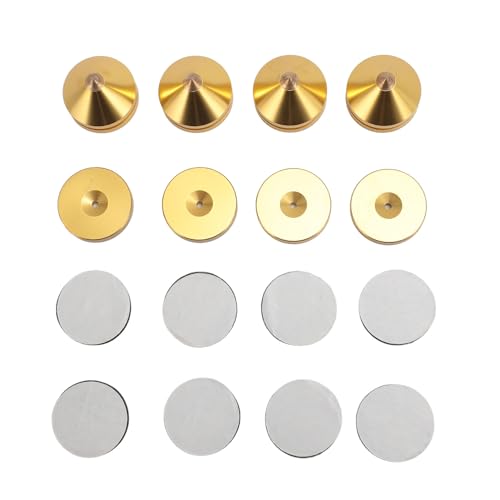 Mtlavistische Premium -Aluminium -Legierungslautsprecher -Isolation Füße Schwingungsabsorber Spike für eine verstärkte Klangleistung für CD -DVD -Player -Verstärker und eine (Gold) von Mtlavishness