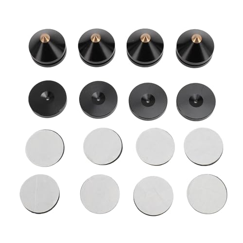 Mtlavistische Premium -Aluminium -Legierungslautsprecher -Isolation Füße Schwingungsabsorber Spike für eine verstärkte Klangleistung für CD -DVD -Player -Verstärker und eine (Schwarz) von Mtlavishness