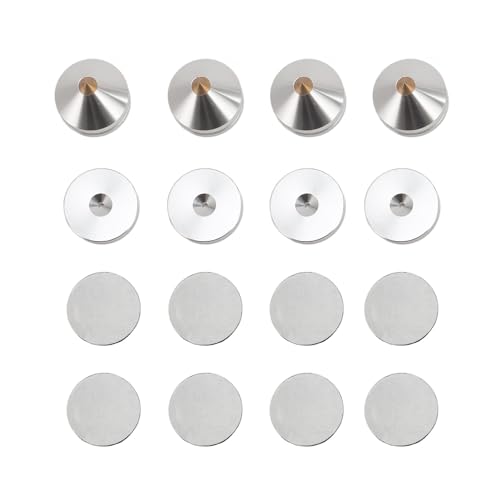 Mtlavistische Premium -Aluminium -Legierungslautsprecher -Isolation Füße Schwingungsabsorber Spike für eine verstärkte Klangleistung für CD -DVD -Player -Verstärker und eine (Silber) von Mtlavishness