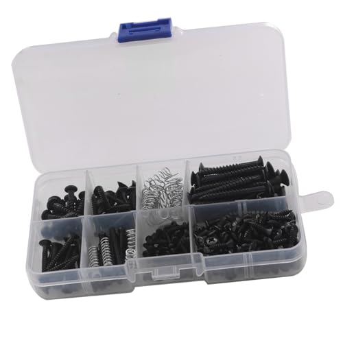 Gitarrenschrauben-Sets, 9 Arten, Sortimentsset mit Federn für Gitarrenbrücke, Tonabnehmer, Stimmgerät, Schalter, Halsplatte von Mtucegi