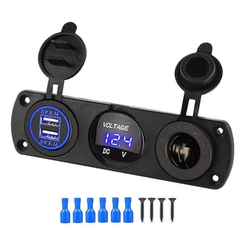 Mtucegi 12-24V Socket Splitter 3 In 1 wasserdichte Doppel USB Ladeadapter Sockel LED LED Voltmeter Für Autoboote LKW Fahrzeuge Mtucegi 12-24V Socket Splitter 3 In 1 wasserdichte Doppel USB Ladeadapter Sockel LED LED Voltmeter Für Autoboote LKW Fahrzeuge von Mtucegi