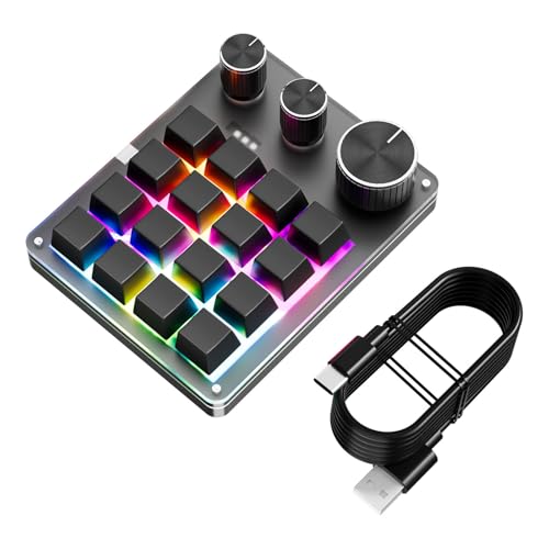 Mtucegi Programmierbares Makro Makro Tastatur USB C 16-Key 3 Knöpfe Hotswap Mechanical Design Für Spiele Und Büroanwendung Mtucegi Programmierbares Makro Makro Tastatur USB C 16-Key 3 Knöpfe Hotswap Mechanical Design Für Spiele Und Büroanwendung von Mtucegi