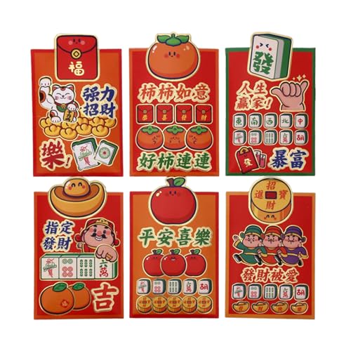 Set mit 6 luxuriösen chinesischen Umschlägen mit zarten Schlangen-Designs für besondere Anlässe Set mit 6 luxuriösen chinesischen Umschlägen mit zarten Schlangen-Designs für besondere Anlässe von Mtucegi