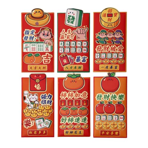 Set mit 6 luxuriösen chinesischen Umschlägen mit zarten Schlangen-Designs für besondere Anlässe Set mit 6 luxuriösen chinesischen Umschlägen mit zarten Schlangen-Designs für besondere Anlässe von Mtucegi