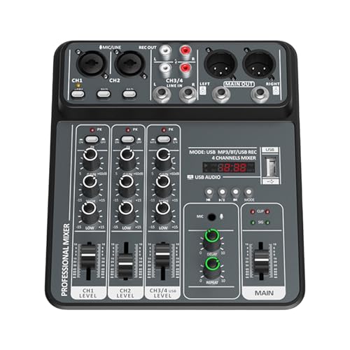 Tragbarer 4-Kanal Sound Mixer Kopfhörer Ausgangsanschluss Für Karaoke Streaming Und Bühnenaufführungen Tragbarer 4-Kanal Sound Mixer Kopfhörer Ausgangsanschluss Für Karaoke Streaming Und Bühnenaufführungen von Mtucegi