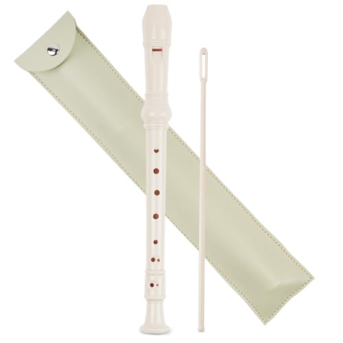 Mtzmy Blockflöte für Kinder Anfänger Sopran Deutsche Griffweise, 8-Loch Flöte für Erwachsene, Recorder mit Etui, Reinigungsstift und Bedienungsanleitung(2-Hellgrün) von Mtzmy