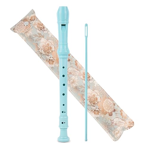 Mtzmy Blockflöte für Kinder Anfänger Sopran Deutsche Griffweise, 8-Loch Flöte für Erwachsene, Recorder mit Etui,Reinigungsstift und Bedienungsanleitung(2-Blauer Vogel) von Mtzmy