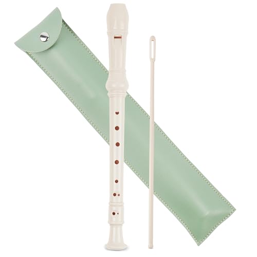 Mtzmy Blockflöte für Kinder Anfänger Sopran Deutsche Griffweise, 8-Loch Flöte für Erwachsene, Recorder mit Etui, Reinigungsstift und Bedienungsanleitung (2-Grün) von Mtzmy