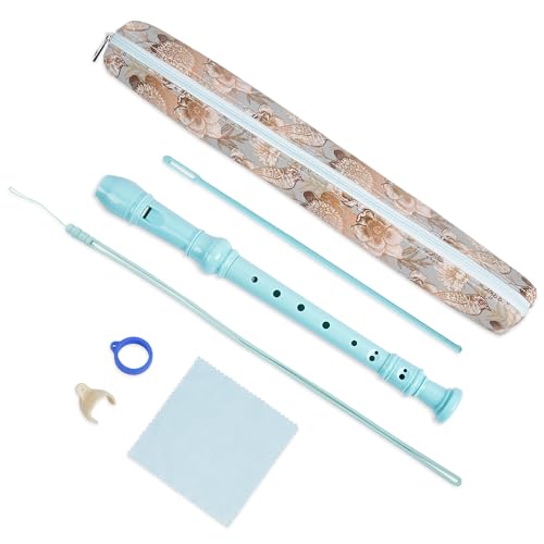 Mtzmy Blockflöte für Kinder Anfänger Sopran Deutsche Griffweise, 8-Loch Flöte für Erwachsene, Recorder mit Etui,Reinigungsstift und Bedienungsanleitung(6-Blauer Vogel) von Mtzmy