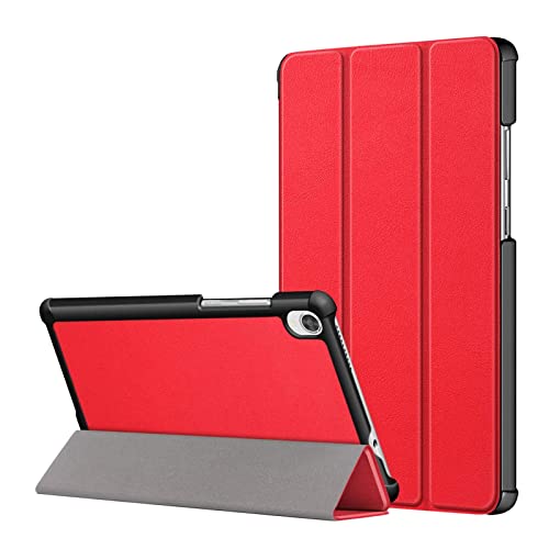 MuSheng Kompatibel mit Lenovo Tab M8 (3rd Gen) / Smart Tab M8 / Tab M8 FHD/Tab M8 LTE/Tab M8 8-Display-Tablet, leichte, dreifach gefaltete Schutzhülle Hülle (Red, A) von MuSheng