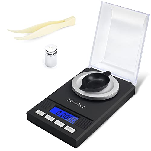 Muaket Feinwaage, 50g / 0.001g Feinwaage, Electronische Digitalwaage mit LCD Display, Professionelle Milligramm Waage, Taschenwaage, Laborwaage, Goldwaage, Briefwaage, MG Waage Muaket Feinwaage, 50g / 0.001g Feinwaage, Electronische Digitalwaage mit LCD Display, Professionelle Milligramm Waage, Taschenwaage, Laborwaage, Goldwaage, Briefwaage, MG Waage von Muaket