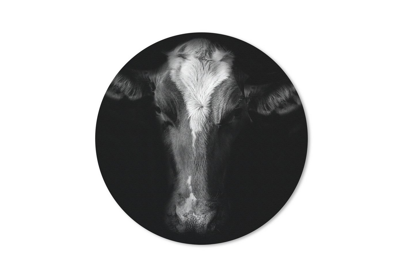 MuchoWow Mauspad Kuh - Tiere - Schwarz (1-St), Büro für Tastatur und Maus, Mousepad Gaming, Rund 20x20 cm von MuchoWow