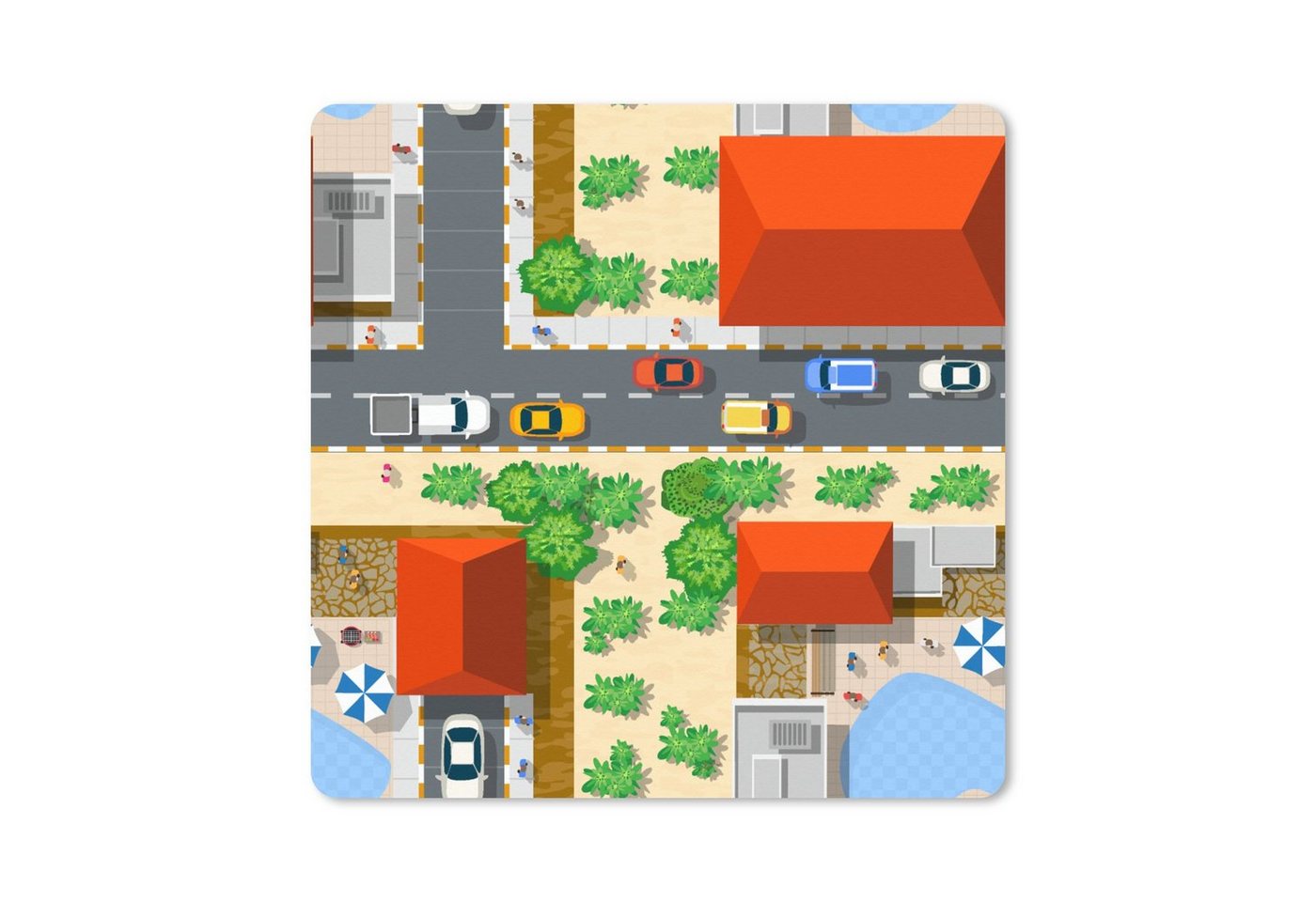 MuchoWow Gaming Mauspad Auto - Muster - Straßen - Städte (1-St), Mousepad mit Rutschfester Unterseite, Gaming, 40x40 cm, XXL, Großes von MuchoWow