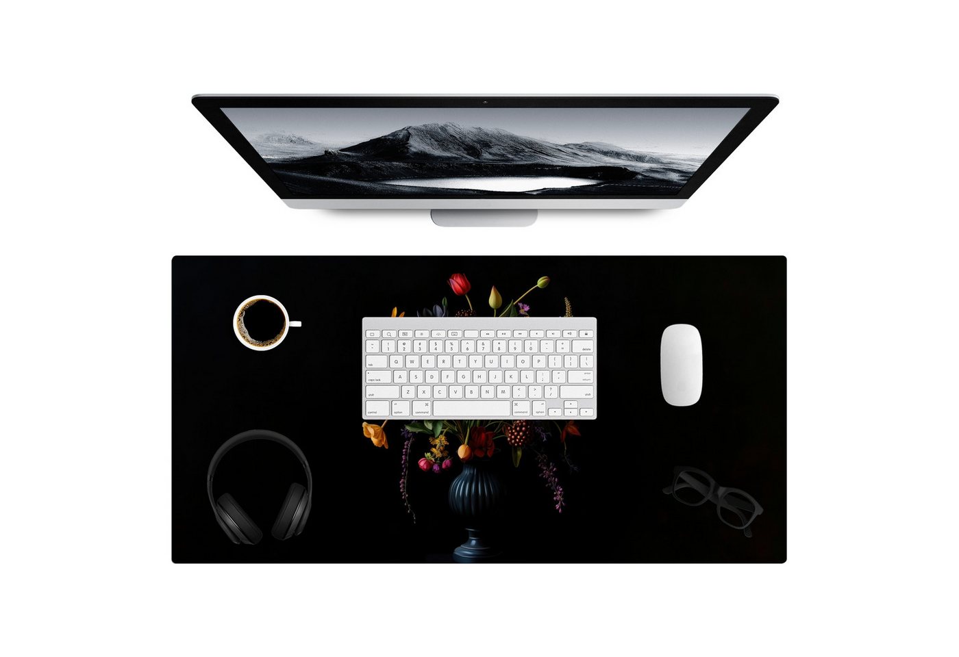 MuchoWow Gaming Mauspad Blumen - Beeren - Klassisch (1-St), Gaming Mauspad XXL, Schreibtischunterlage, Desk Mat Groß, 80x40 cm von MuchoWow