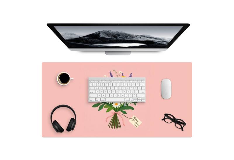 MuchoWow Gaming Mauspad Blumen - Farbband - Karte (1-St), Gaming Mauspad XXL, Schreibtischunterlage, Desk Mat Groß, 80x40 cm von MuchoWow