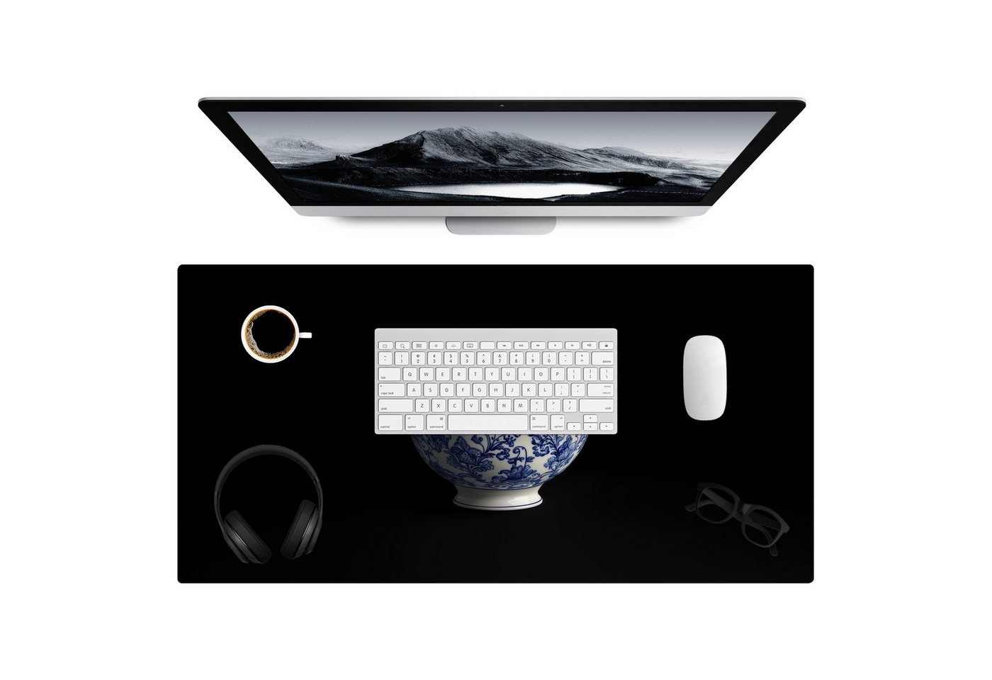 MuchoWow Gaming Mauspad Delfter Blau - Bitterballen - Holland - Schale (1-St), Gaming Mauspad XXL, Schreibtischunterlage, Desk Mat Groß, 80x40 cm von MuchoWow