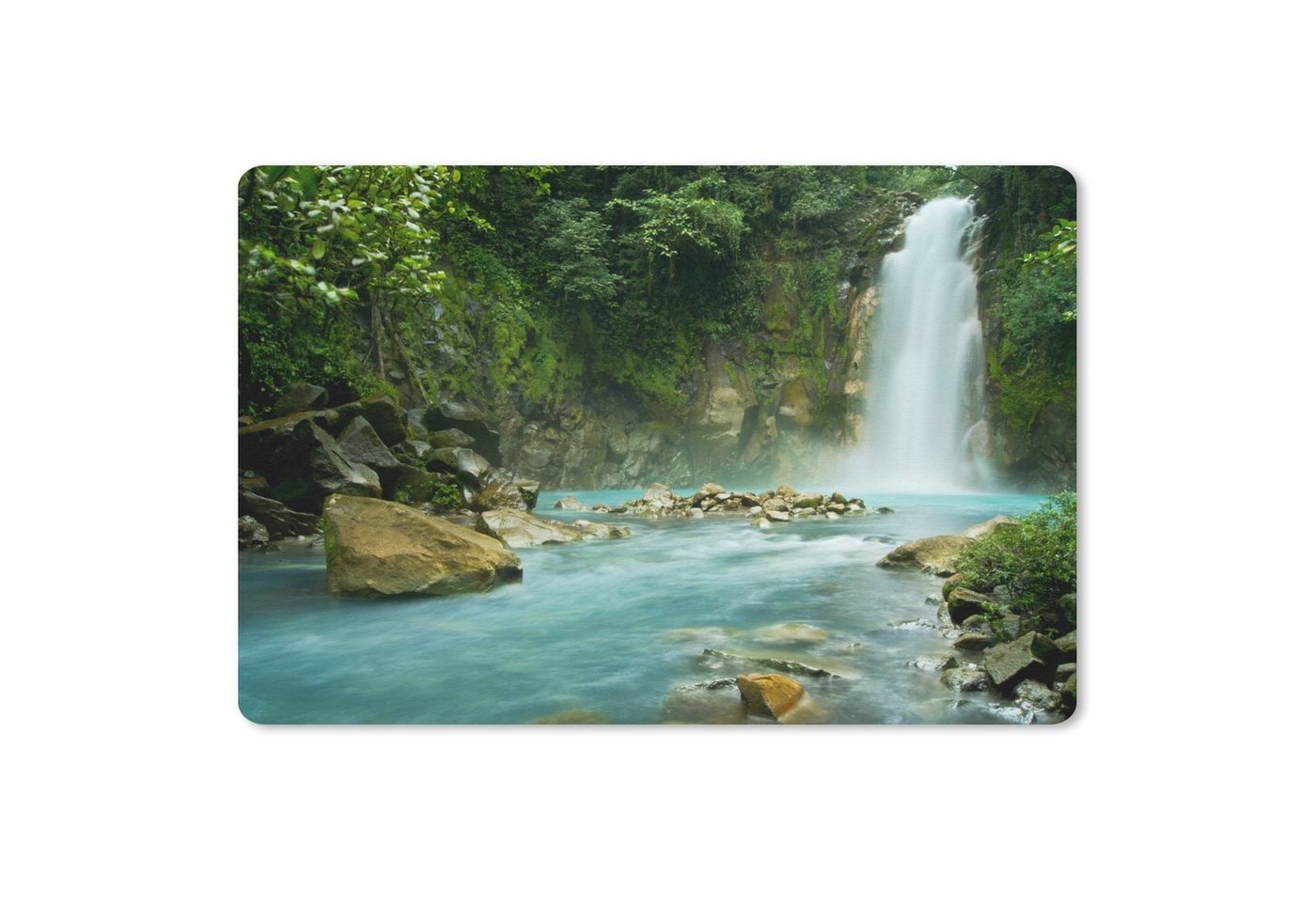 MuchoWow Mauspad Dschungel - Natur - Wasserfall (1-St), Mouse pad Klein, Gaming Deko, PC Zubehör, 27x18 cm von MuchoWow