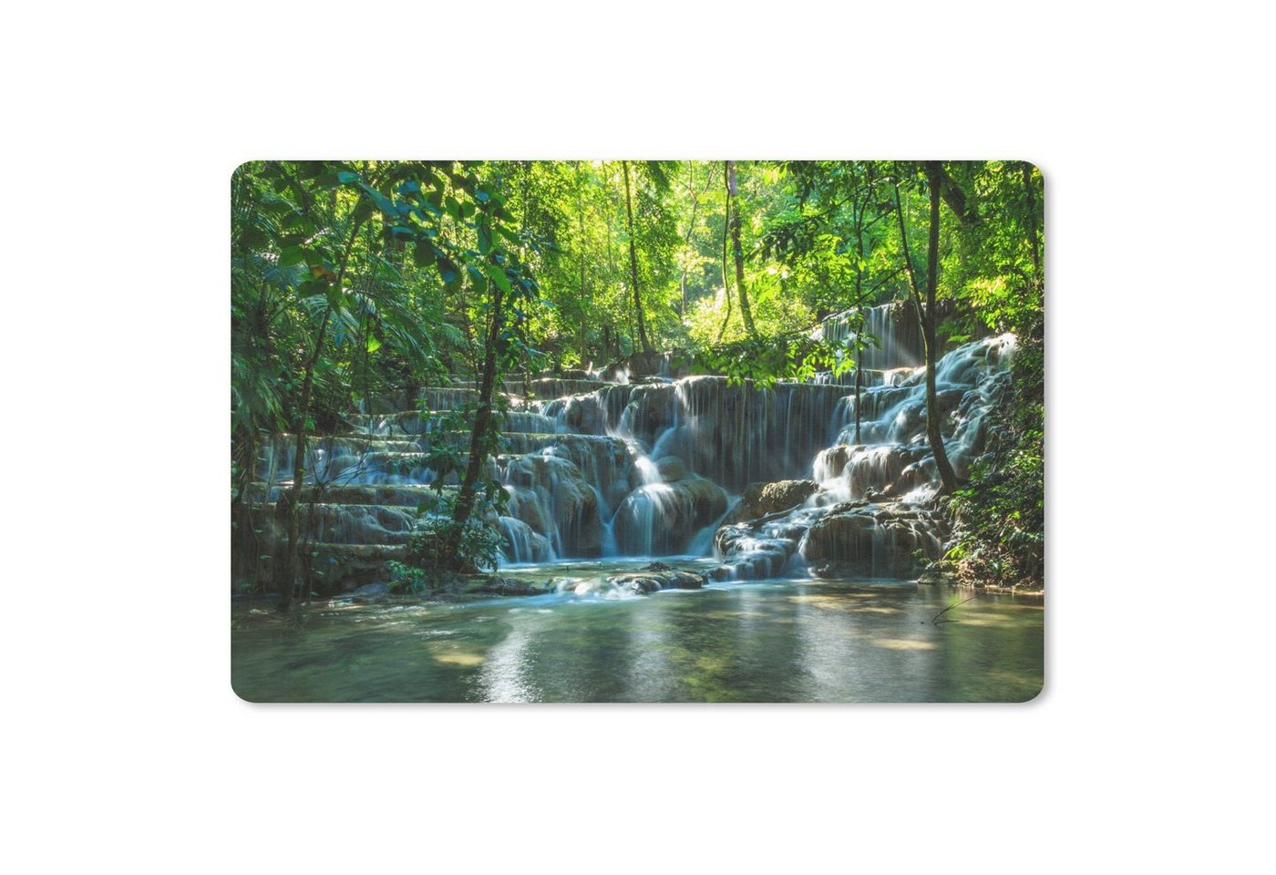 MuchoWow Mauspad Dschungel-Wasserfall in Palenque Mexiko (1-St), Mouse pad Klein, Gaming Deko, PC Zubehör, 27x18 cm von MuchoWow