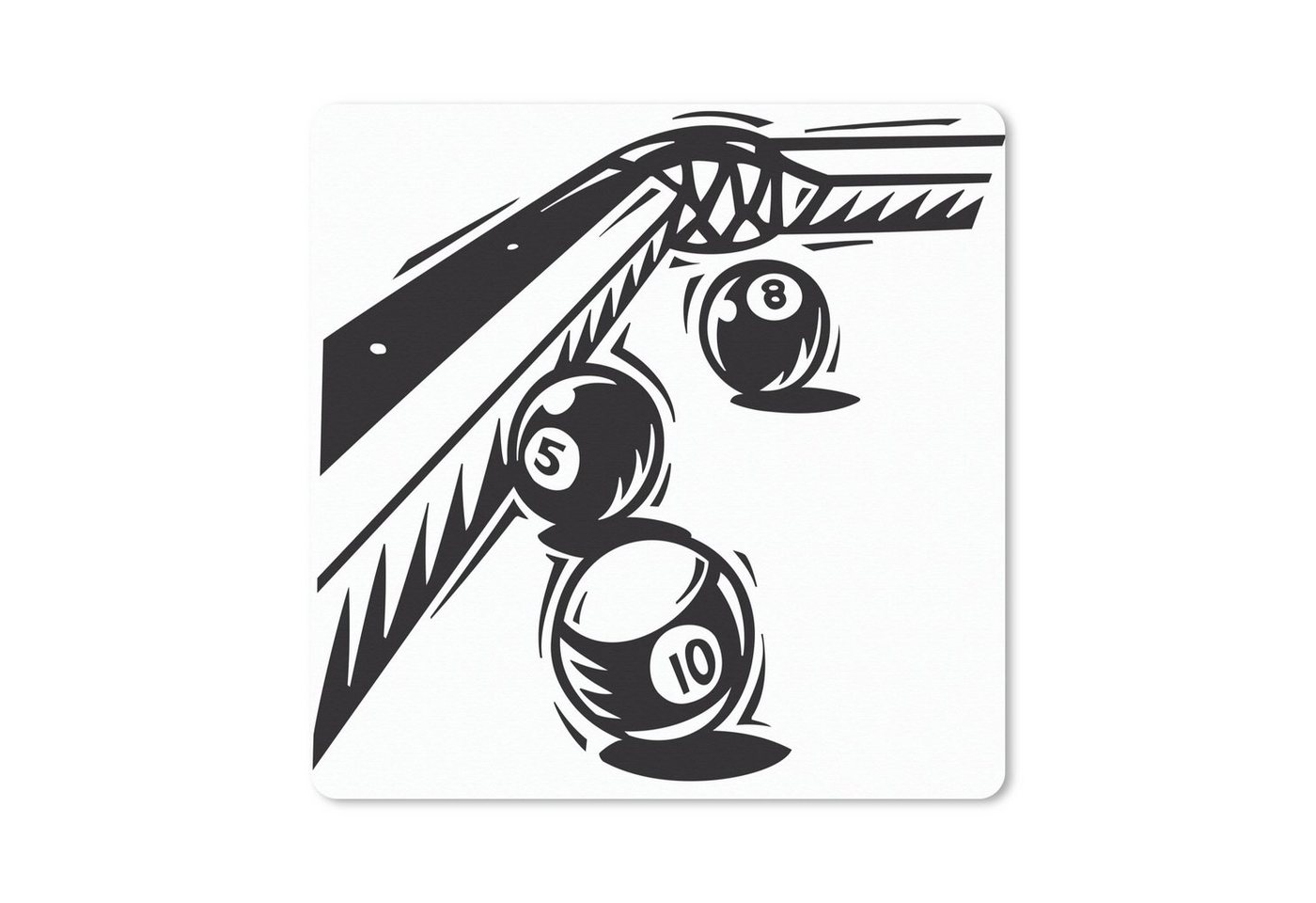 MuchoWow Gaming Mauspad Eine Illustration von drei Kugeln auf dem Billardtisch (1-St), Mousepad mit Rutschfester Unterseite, Gaming, 40x40 cm, XXL, Großes von MuchoWow