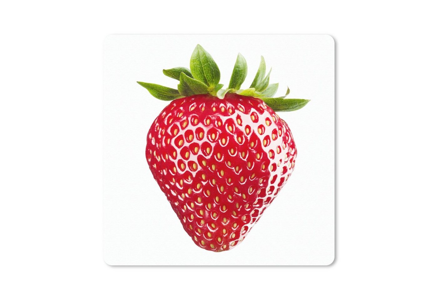 MuchoWow Gaming Mauspad Erdbeere - Obst - Weiß (1-St), Mousepad mit Rutschfester Unterseite, Gaming, 40x40 cm, XXL, Großes von MuchoWow