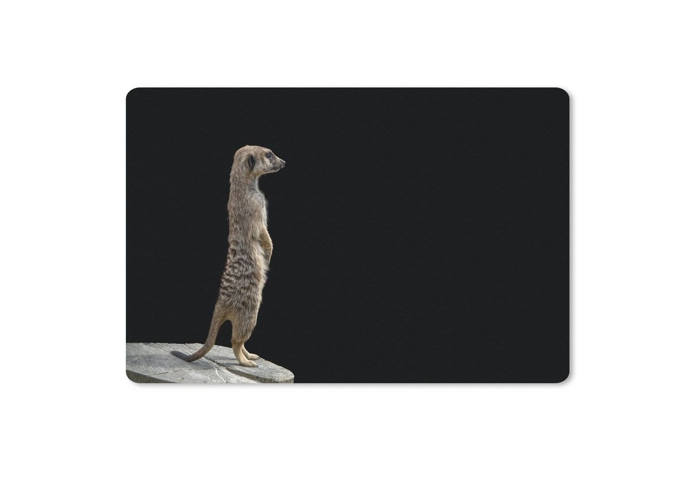 MuchoWow Mauspad Erdmännchen - Wilde Tiere - Schwarz (1-St), Mouse pad Klein, Gaming Deko, PC Zubehör, 27x18 cm von MuchoWow