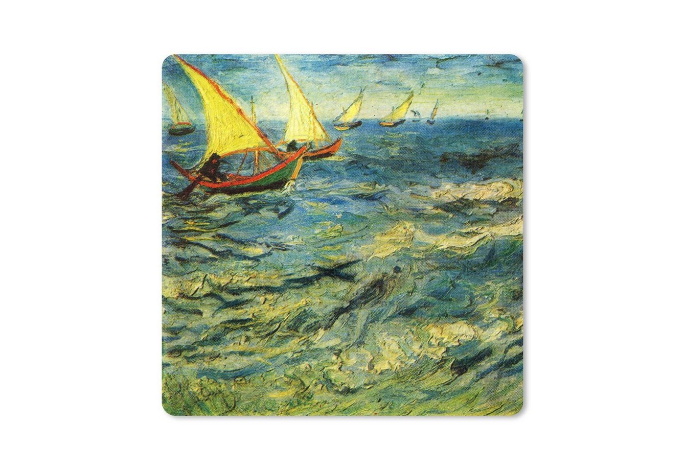 MuchoWow Gaming Mauspad Fischerboote auf dem Meer - Vincent van Gogh (1-St), Mousepad mit Rutschfester Unterseite, Gaming, 40x40 cm, XXL, Großes von MuchoWow