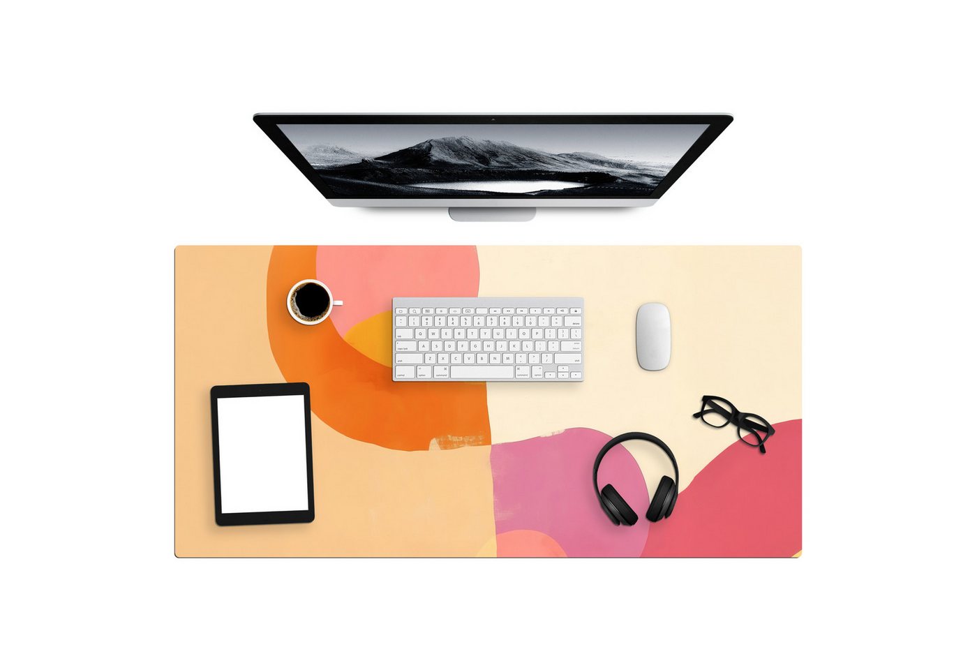 MuchoWow Gaming Mauspad Formen - Abstrakt - Farbenfroh (1-St), Gaming Mousepad XXL, Schreibtischunterlage, Gaming Zubehör, 100x50 cm von MuchoWow