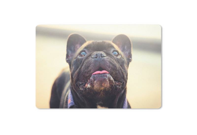 MuchoWow Mauspad Französische Bulldogge - Schwarz - Sonne (1-St), Mouse pad Klein, Gaming Deko, PC Zubehör, 27x18 cm von MuchoWow