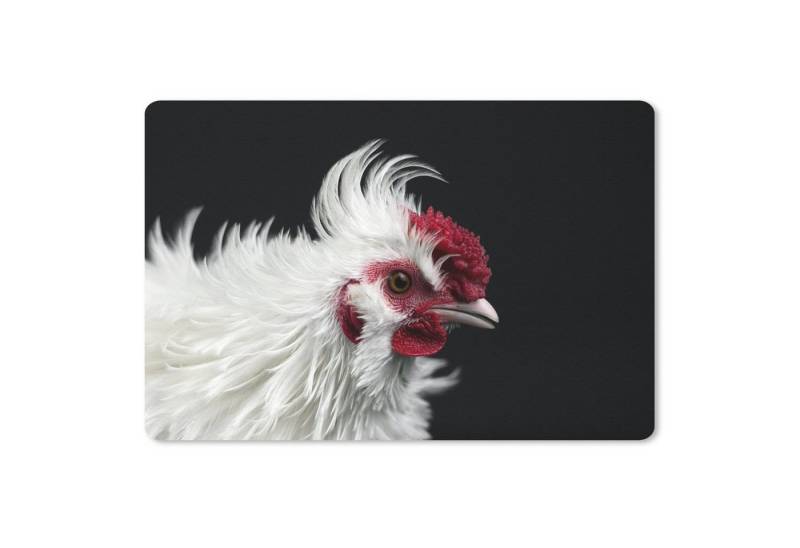 MuchoWow Mauspad Huhn - Vogel - Schwarz (1-St), Mouse pad Klein, Gaming Deko, PC Zubehör, 27x18 cm von MuchoWow