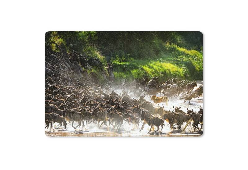 MuchoWow Gaming Mauspad Löwe jagt Wildtiere im Serengeti-Nationalpark (1-St), Büro für Tastatur und Maus, Mousepad Gaming, 90x60 cm, XXL, Großes von MuchoWow