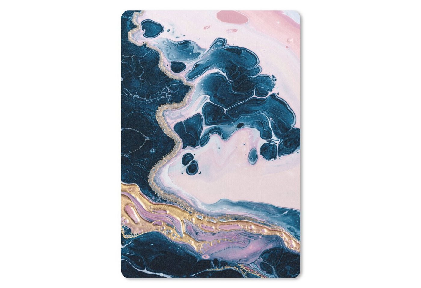 MuchoWow Mauspad Marmor - Blau - Rosa (1-St), Maus Pad Klein, Gaming Zubehör, Büro Deko, 18x27 cm von MuchoWow
