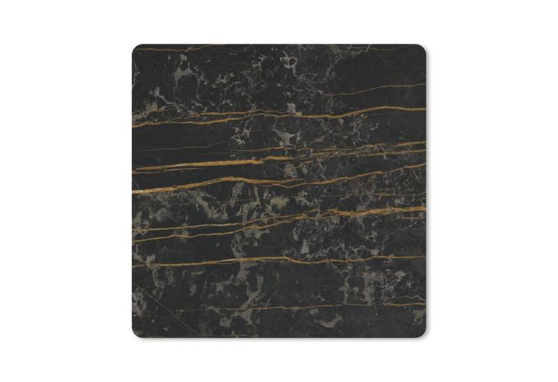 MuchoWow Mauspad Marmor - Schwarz - Gold - Ader (1-St), Mousepad, Schreibtisch Zubehör, Deko, 20x20 cm von MuchoWow
