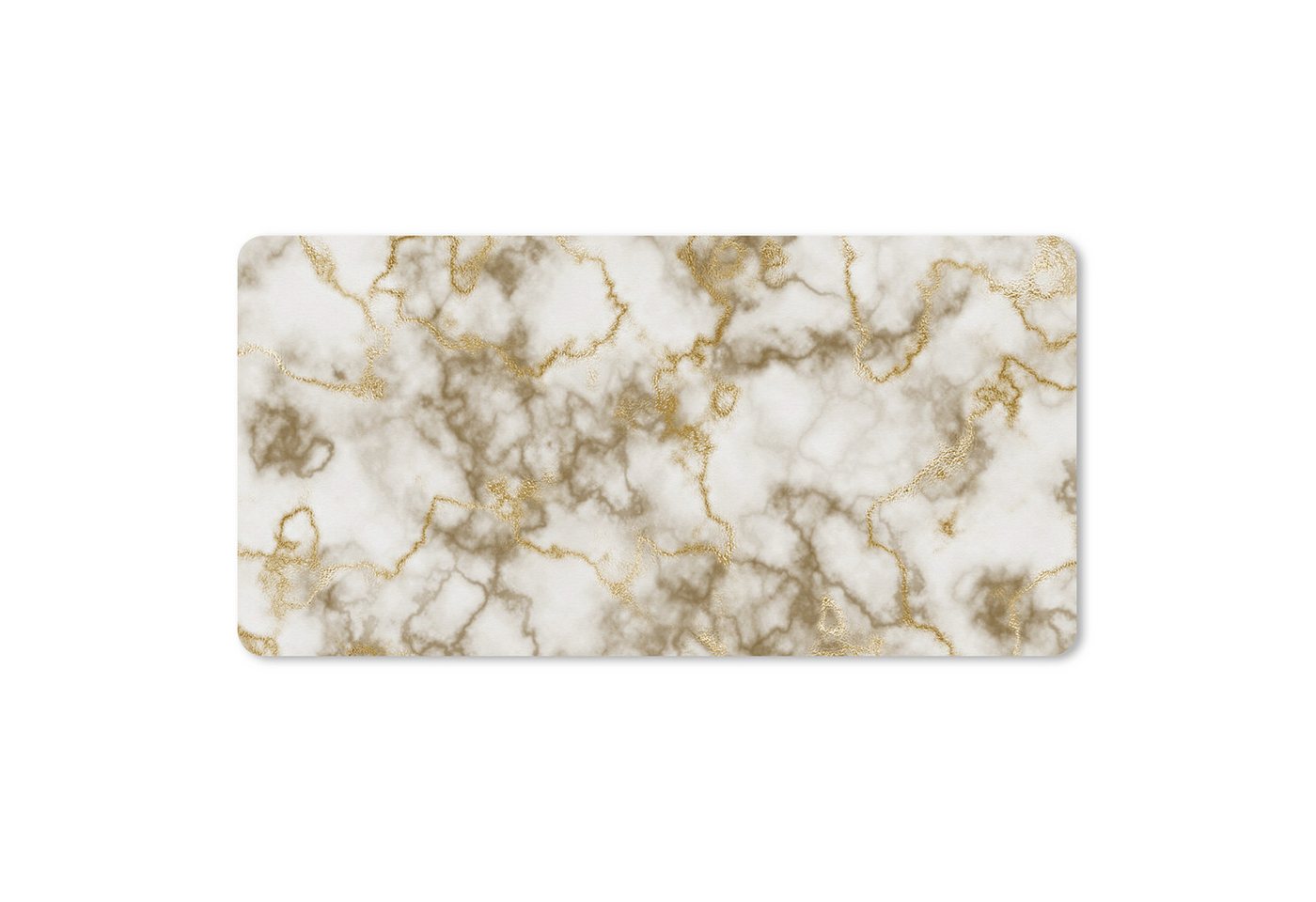 MuchoWow Mauspad Marmor - Weiß - Gold (1-St), Mousepad mit Rutschfester Unterseite, Mausunterlage, Gaming, 60x30 cm von MuchoWow