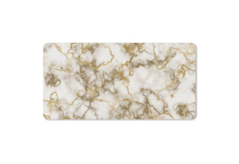 MuchoWow Mauspad Marmor - Weiß - Gold (1-St), Mousepad mit Rutschfester Unterseite, Mausunterlage, Gaming, 60x30 cm von MuchoWow