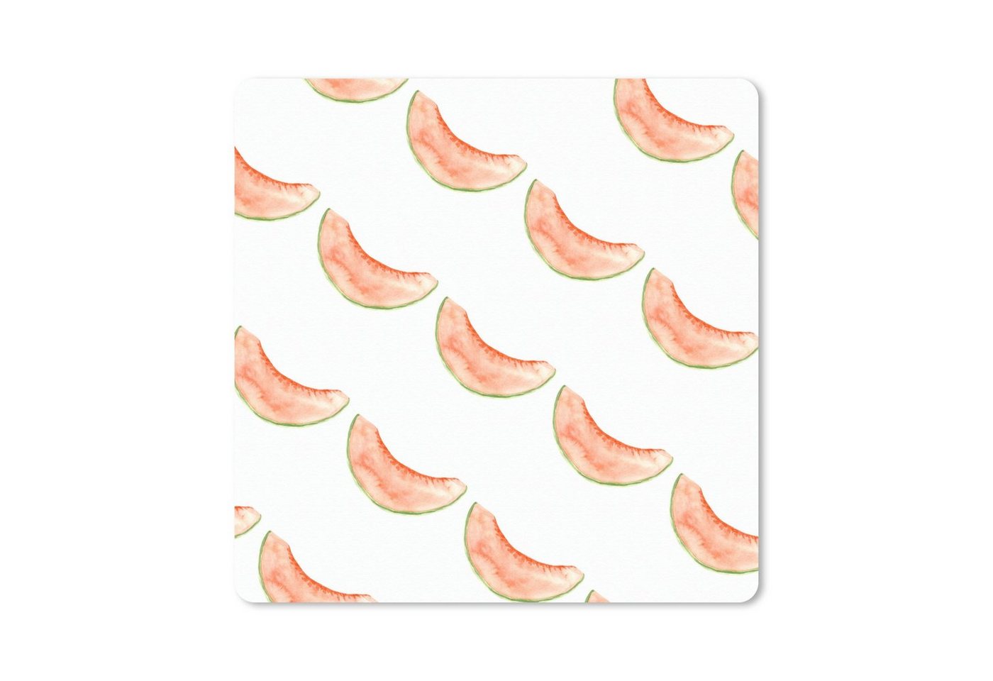 MuchoWow Gaming Mauspad Melone - Aquarell - Schablonen (1-St), Mousepad mit Rutschfester Unterseite, Gaming, 40x40 cm, XXL, Großes von MuchoWow